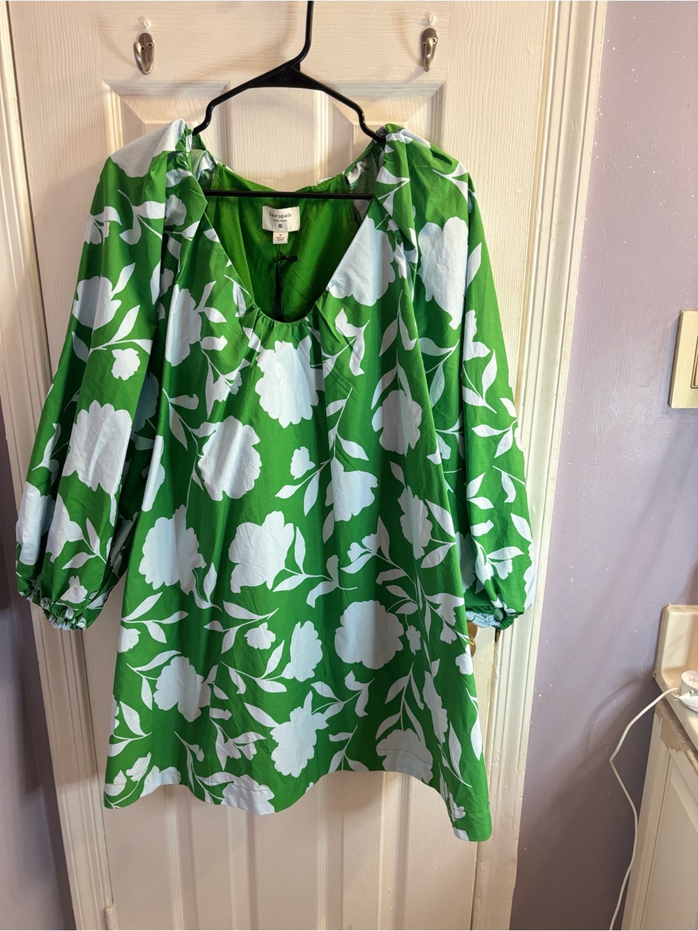 kate spade Green and White Floral A - Line Dress